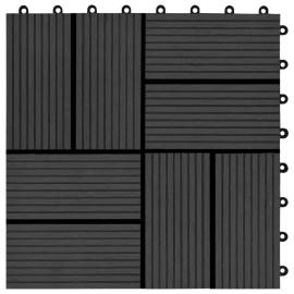 Plăci de pardoseală 11 buc, negru, 30 x 30 cm, wpc, 1 mp, 5 image