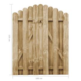 Poartă de grădină, 100 x 125 cm, lemn de pin tratat, 5 image
