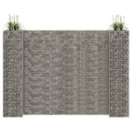 Jardinieră gabion în formă de h, 260 x 40 x 200 cm, sârmă oțel