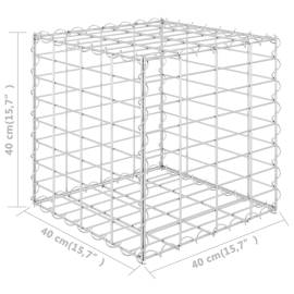 Strat înălțat cub gabion, 40 x 40 x 40 cm, sârmă de oțel, 5 image