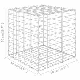 Strat înălțat cub gabion, 50 x 50 x 50 cm, sârmă de oțel, 5 image