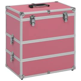 Geantă de cosmetice, roz, 37 x 24 x 40 cm, aluminiu