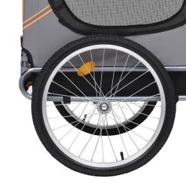 Remorcă de bicicletă pentru câini, portocaliu și gri, 4 image