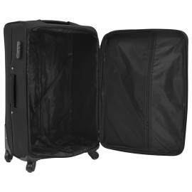 Set de valize din material textil, 3 piese, negru, 9 image