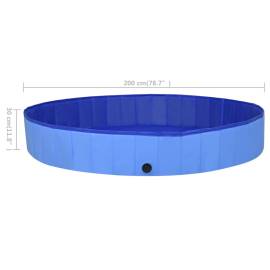 Piscină pentru câini pliabilă, albastru, 200 x 30 cm, pvc, 9 image
