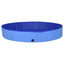 Piscină pentru câini pliabilă, albastru, 200 x 30 cm, pvc, 4 image