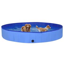 Piscină pentru câini pliabilă, albastru, 300 x 40 cm, pvc, 2 image