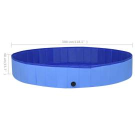 Piscină pentru câini pliabilă, albastru, 300 x 40 cm, pvc, 9 image