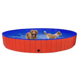 Piscină pentru câini pliabilă, roșu, 300 x 40 cm, pvc, 2 image