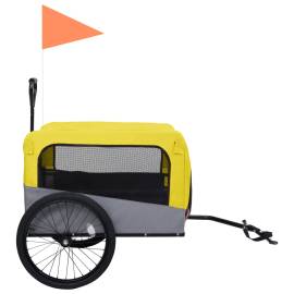 Remorcă bicicletă & cărucior 2-în-1 animale, galben și gri, 5 image