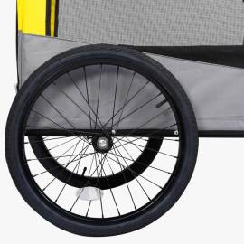 Remorcă bicicletă & cărucior 2-în-1 animale, galben și gri, 9 image