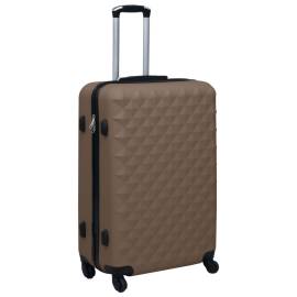 Set de valize cu carcasă rigidă, 2 piese, maro, abs, 3 image