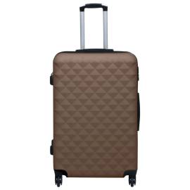 Set de valize cu carcasă rigidă, 2 piese, maro, abs, 2 image