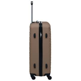 Set de valize cu carcasă rigidă, 2 piese, maro, abs, 4 image