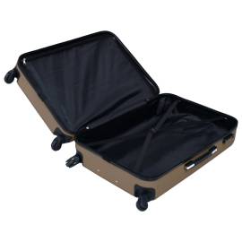 Set de valize cu carcasă rigidă, 2 piese, maro, abs, 10 image