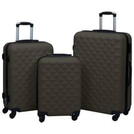Set de valize cu carcasă rigidă, 3 piese, antracit, abs