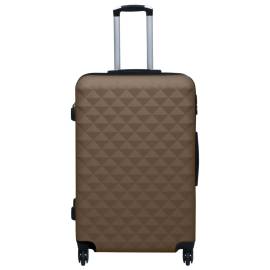 Set de valize cu carcasă rigidă, 3 piese, maro, abs, 2 image