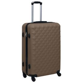 Set de valize cu carcasă rigidă, 3 piese, maro, abs, 3 image
