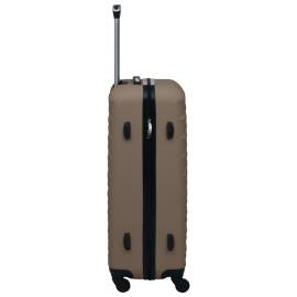 Set de valize cu carcasă rigidă, 3 piese, maro, abs, 4 image