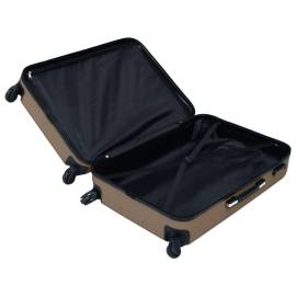 Set de valize cu carcasă rigidă, 3 piese, maro, abs, 6 image