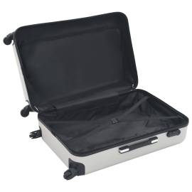 Set valiză carcasă rigidă, 3 buc., argintiu strălucitor, abs, 6 image