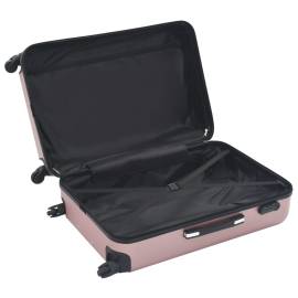 Set valiză carcasă rigidă, 3 buc., roz auriu, abs, 6 image