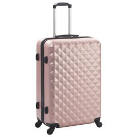 Set valiză carcasă rigidă, 3 buc., roz auriu, abs, 2 image