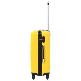 Set valize carcasă rigidă, 3 buc., galben, abs, 5 image