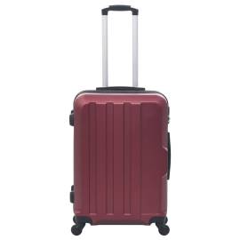 Set valize cu carcasă rigidă, 3 buc., roșu vin, abs, 3 image