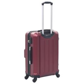 Set valize cu carcasă rigidă, 3 buc., roșu vin, abs, 4 image