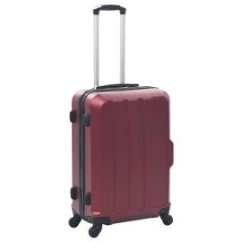 Set valize cu carcasă rigidă, 3 buc., roșu vin, abs, 2 image