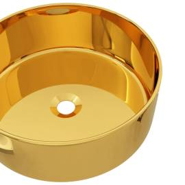 Chiuvetă de baie, auriu, 40 x 15 cm, ceramică, 4 image
