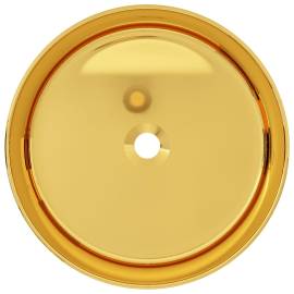 Chiuvetă de baie, auriu, 40 x 15 cm, ceramică, 3 image