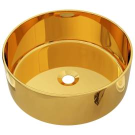 Chiuvetă de baie, auriu, 40 x 15 cm, ceramică, 2 image