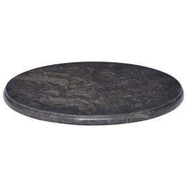 Blat de masă, negru, Ø50x2,5 cm, marmură, 3 image