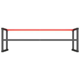 Cadru banc de lucru, negru mat/roșu mat, 180x57x79 cm, metal, 6 image