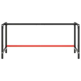 Cadru banc de lucru, negru mat/roșu mat, 180x57x79 cm, metal, 4 image