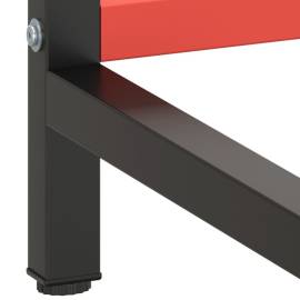 Cadru banc de lucru, negru mat/roșu mat, 180x57x79 cm, metal, 8 image