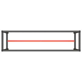 Cadru banc de lucru, negru mat/roșu mat, 190x50x79 cm, metal, 5 image