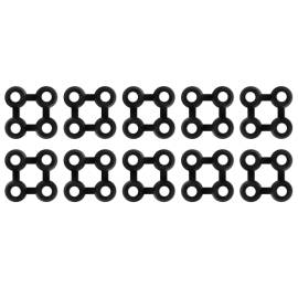 Conectori covoraș, 10 buc., negru, cauciuc, 2 image