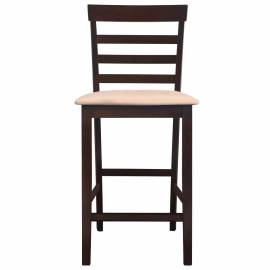 Set masă și 4 scaune de bar din lemn, alb, 4 image