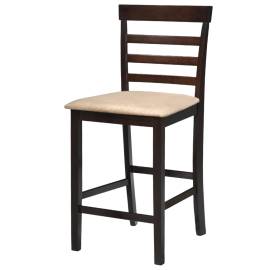 Set masă și 4 scaune de bar din lemn, alb, 3 image