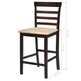 Set masă și 4 scaune de bar din lemn, alb, 9 image