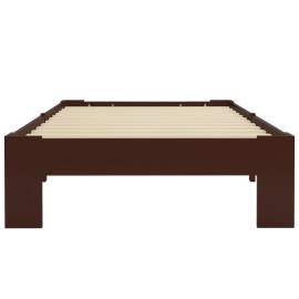 Cadru de pat, maro închis, 90 x 200 cm, lemn masiv de pin, 4 image