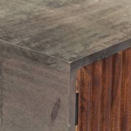 Masă consolă, gri, 120x35x75 cm, lemn masiv de mango nefinisat, 2 image