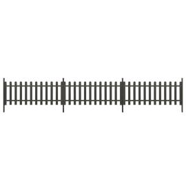 Gard din șipci cu stâlpi, 3 buc., 614x80 cm, wpc, 2 image