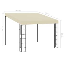 Pavilion de perete, crem, 3 x 3 m, material textil, 6 image