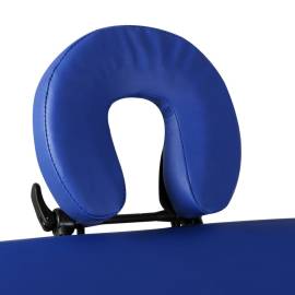 Masă de masaj pliabilă 2 părți cadru din lemn albastru, 3 image