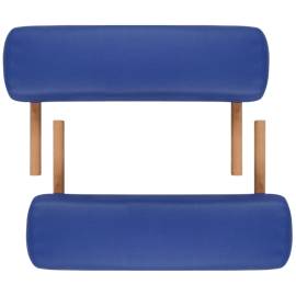 Masă de masaj pliabilă 2 părți cadru din lemn albastru, 7 image