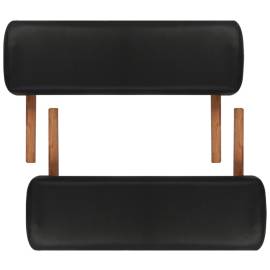Masă de masaj pliabilă 2 părți cadru din lemn negru, 6 image